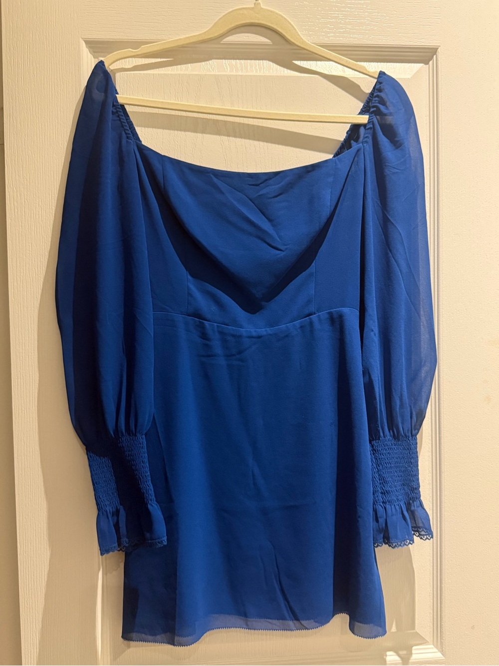 Wilfred Royal Blue Off-Shoulder Mini Dress